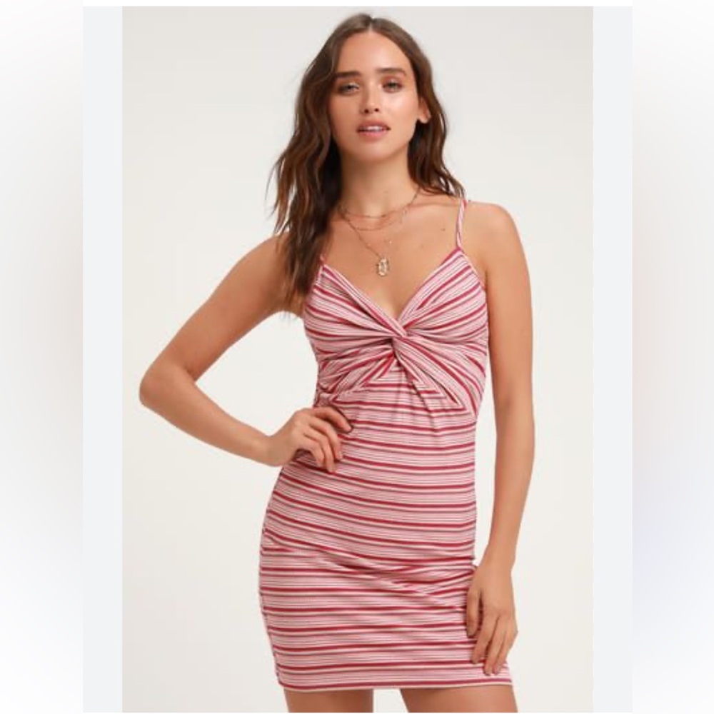 Lulus Striped Front Twist Dress